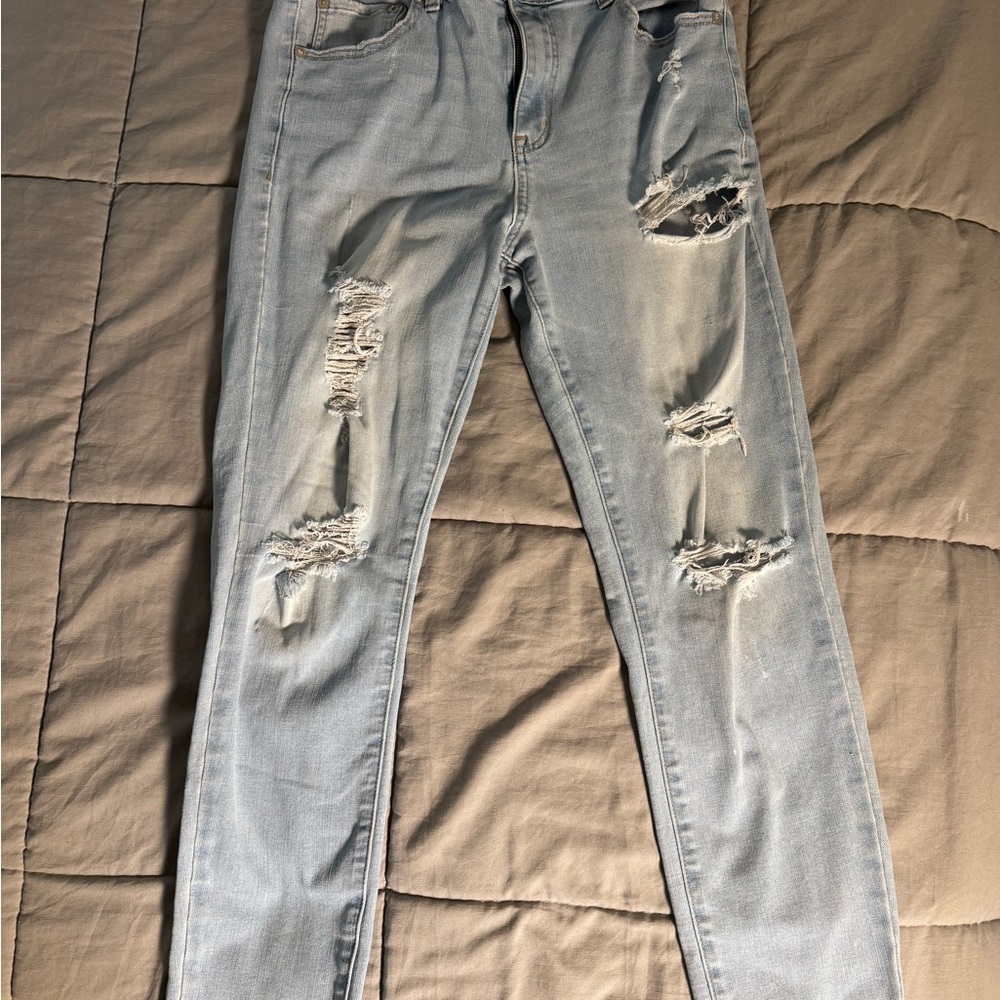 Aeropostale Light Blue Distressed Skinny Jeans